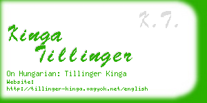 kinga tillinger business card
